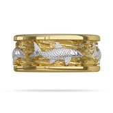 White and Yellow Gold Bonefish Ring